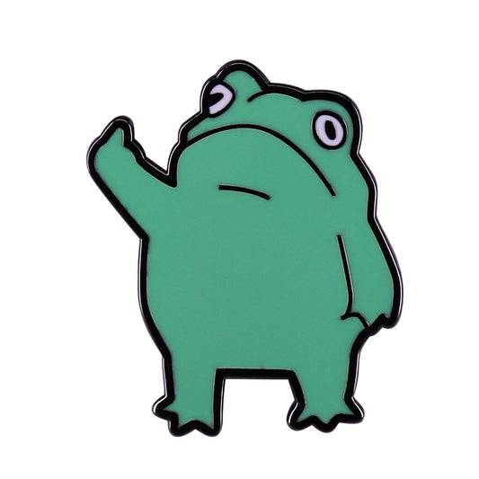 Frog Flipping The Bird Pin