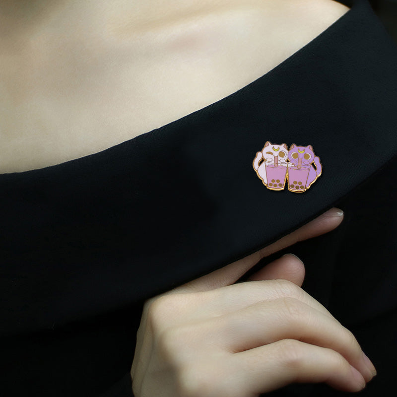 Luna Cat Milk Tea Sailor Moon Kitten Pin