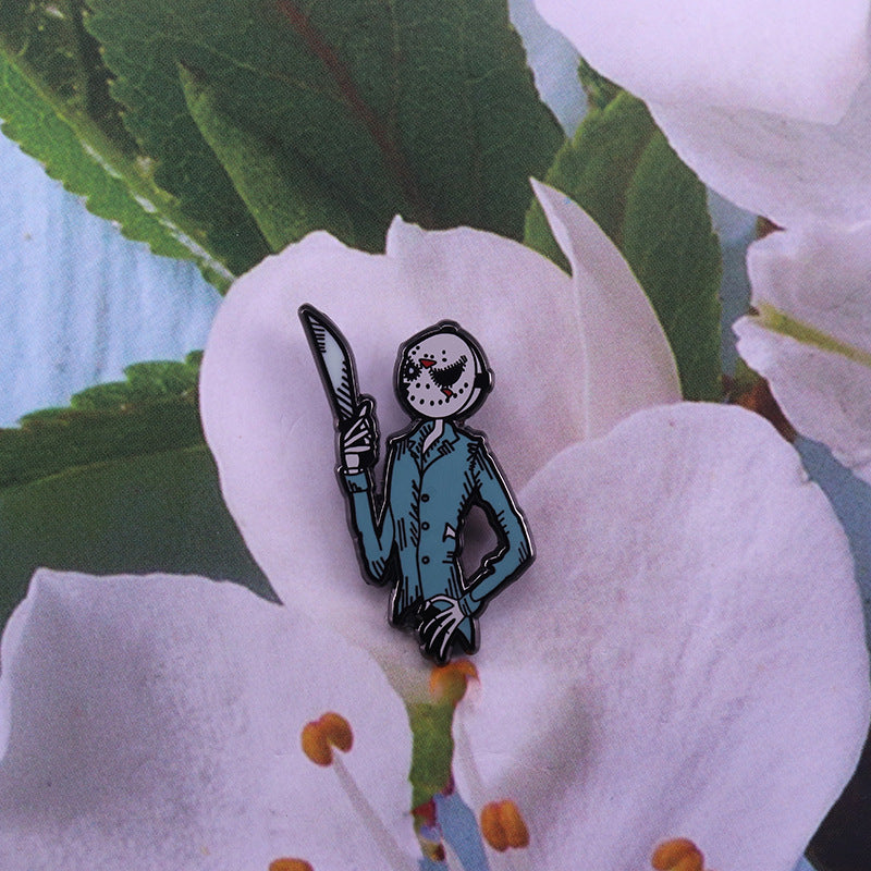 Friday The 13Th Skeleton Jack And Jason Mask Pin
