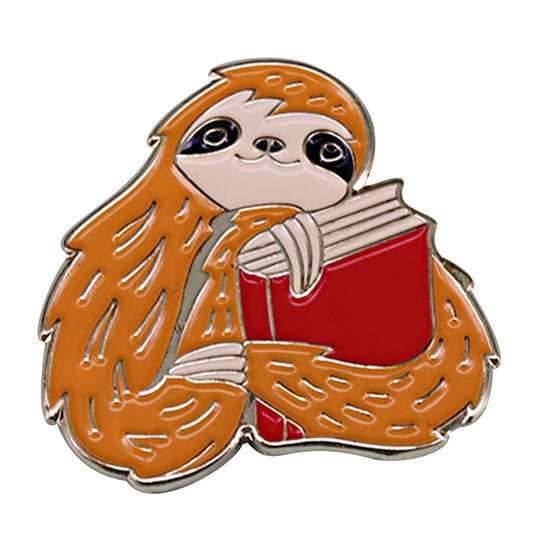 The Sloth Who Loves To Read Pin