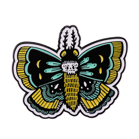 Death Moth Skull Pin