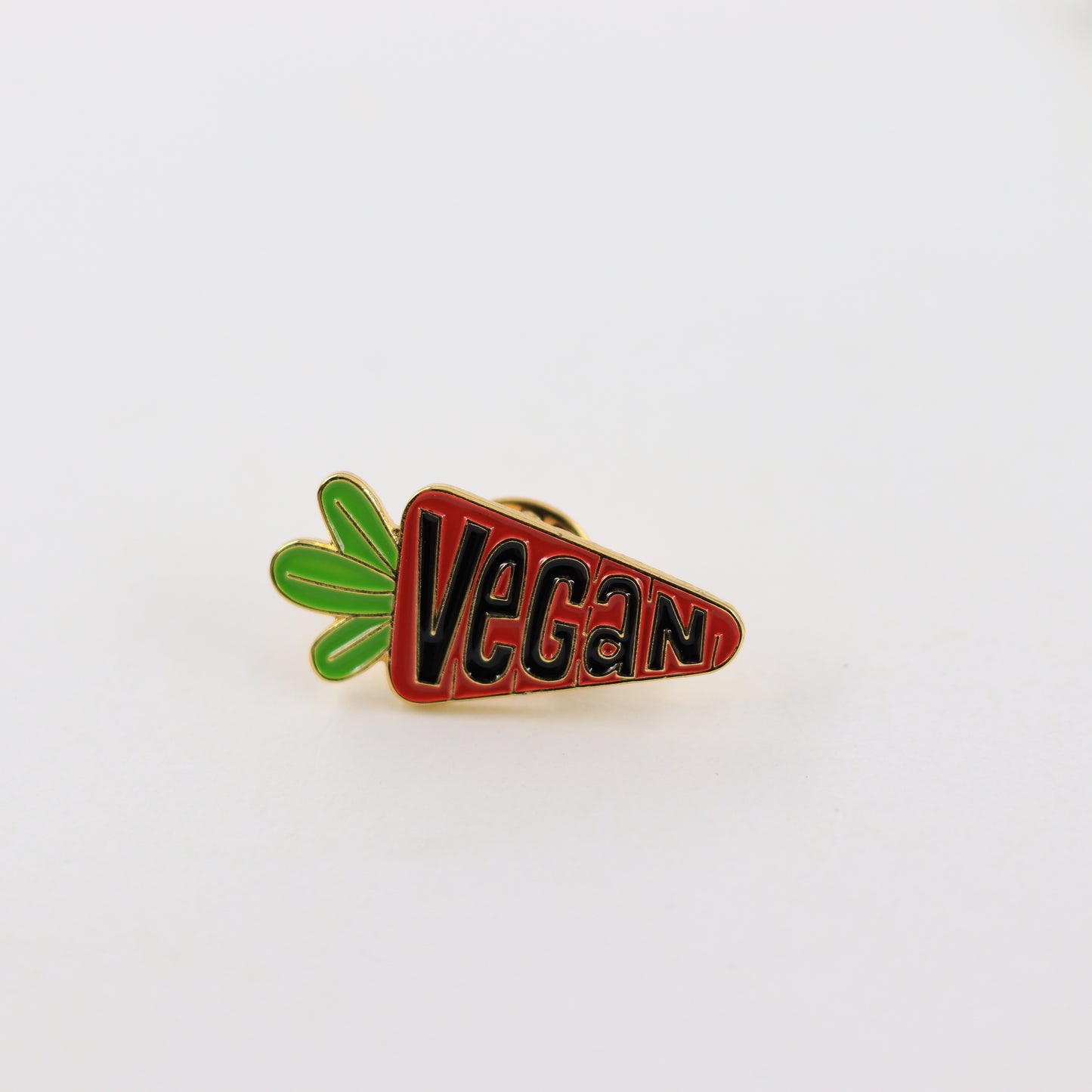 front view of Vegetarian Carrot Instagram Fun Pin