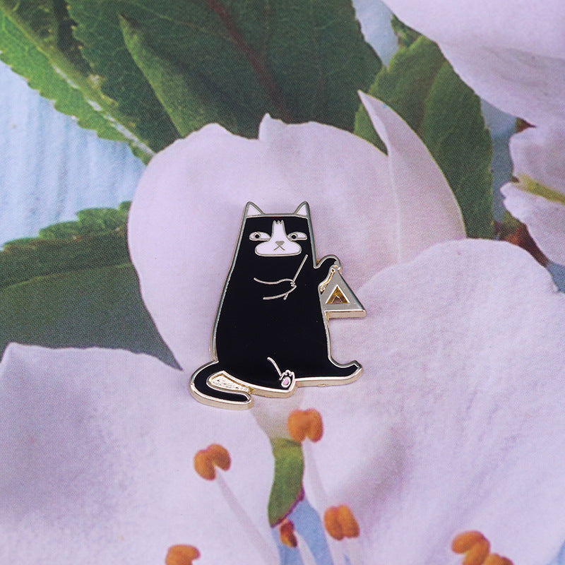 Funny Black Cat Percussion Pin