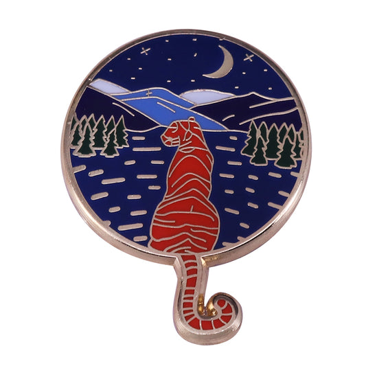 Beautiful Night Scenery Of Nature And Tigers Pin