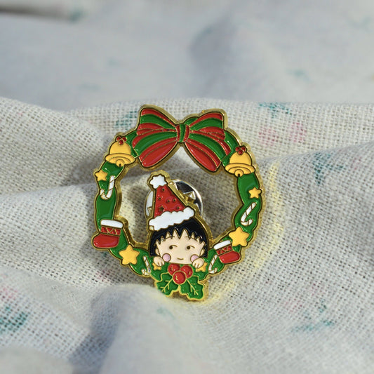 Chibi Maruko-chan Christmas Pin