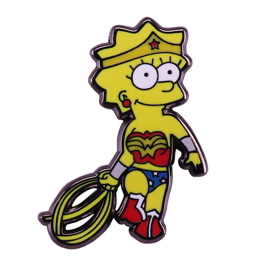 Lisa Simpson Wonder Woman Cosplay Pin