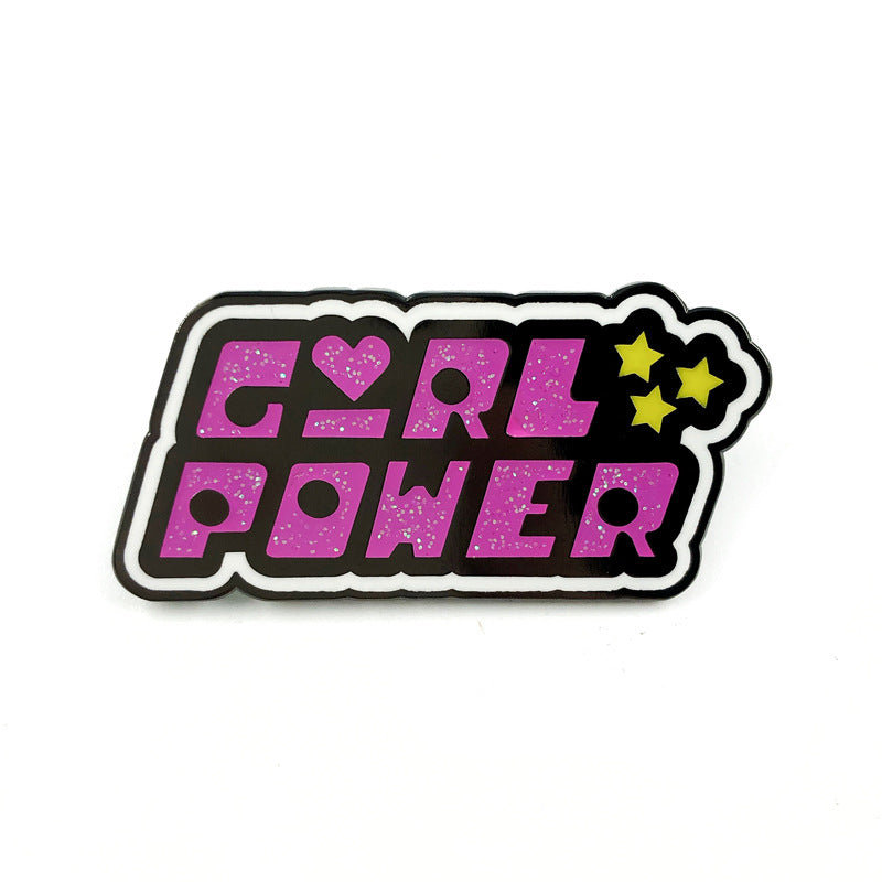 Girl Power Feminist European and American Text Letter Accessories Pin