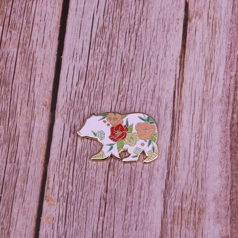 Nature Landscape Flower Bear Pin