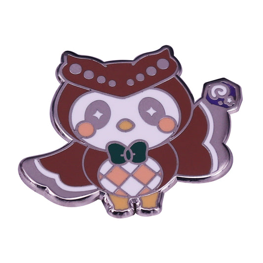front view of Animal Crossing Villager Owl Pin