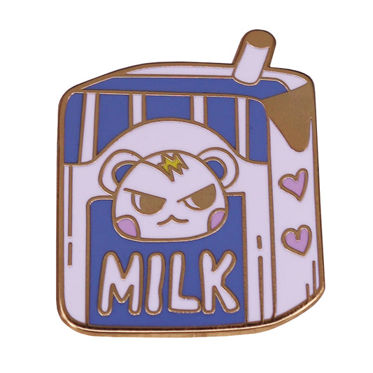 front view of Animal Crossing Villager Marshal Milk Pin