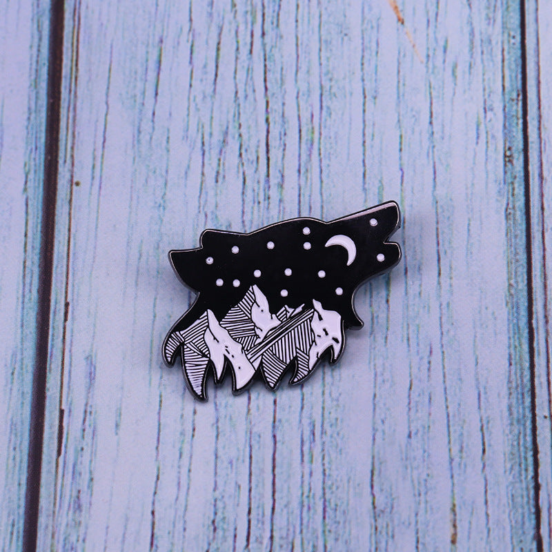 Landscape Exploration Mountain Wolf Pin