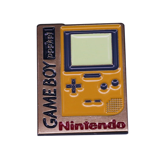 Yellow Nintendo Portable Game Console Retro Pin