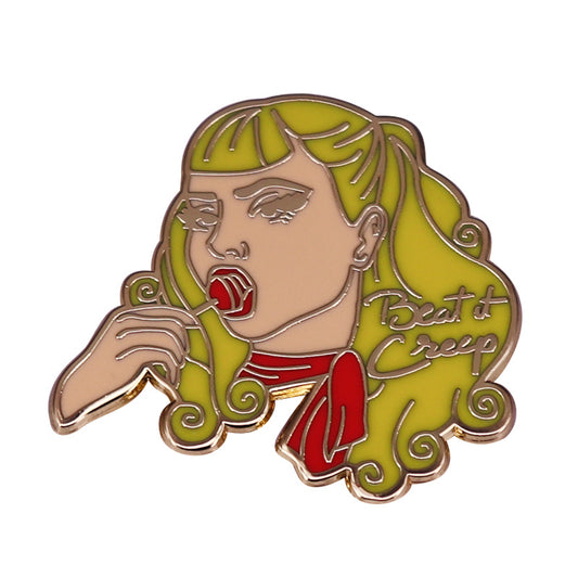 John Waters' "Cry-Baby" Yellow Twin-Tailed Girl Eating A Lollipop Pin