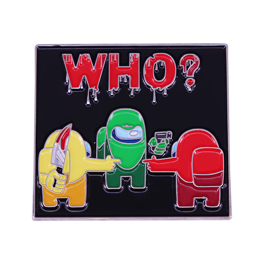front view of Among Us: Who Is The Imposter Among Us Pin