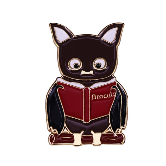 Dracula Book Bat Pin