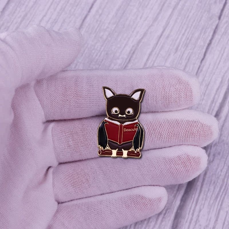 Dracula Book Bat Pin