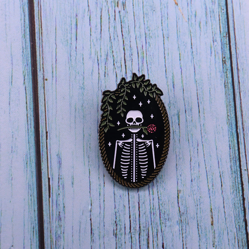 Rose Skeleton Pin