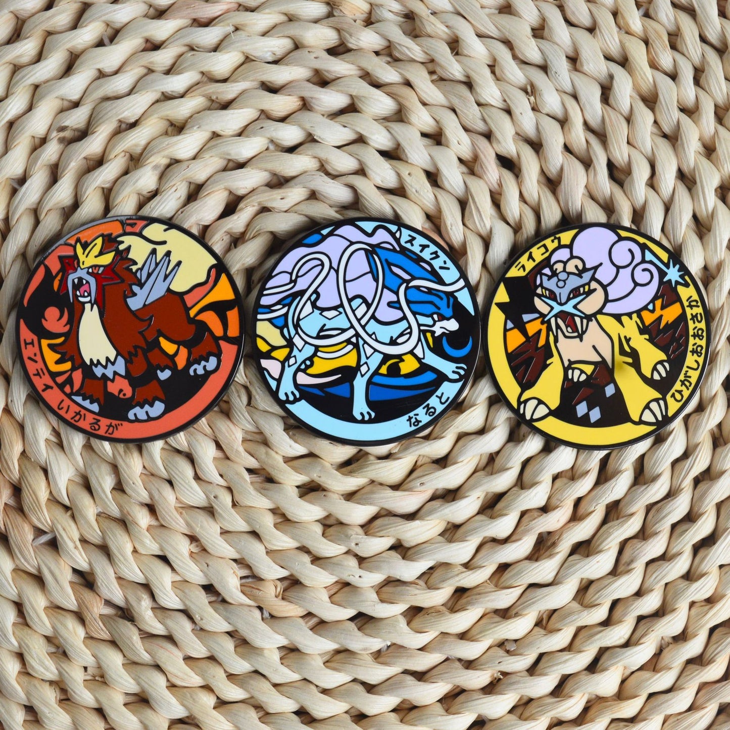 The Three Sacred Beasts Raikou Suicune Entei Pin