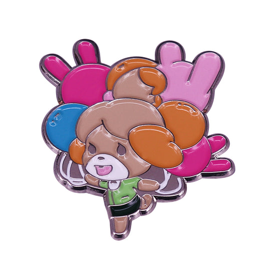 Animal Crossing Isabelle Happy Colorful Gamer Pin