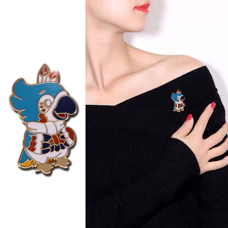 Parrot And Bow Adult Children Accessories Pin