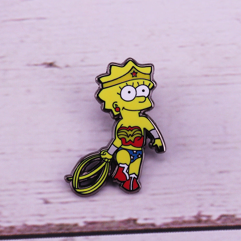 Lisa Simpson Wonder Woman Cosplay Pin