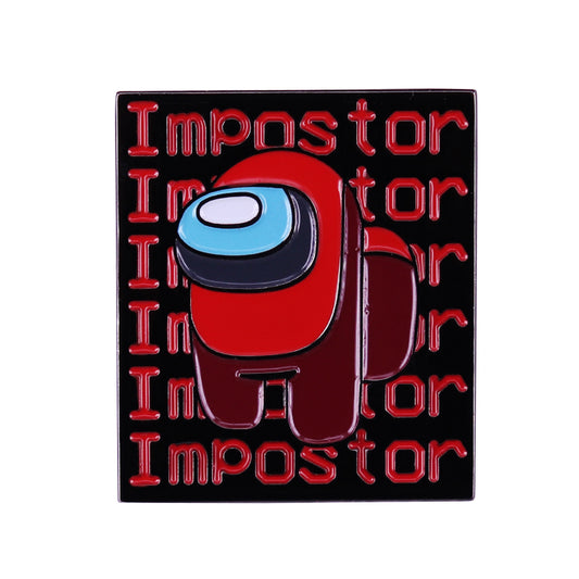 front view of Among Us Red Character Pin