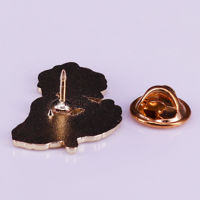 Skull Hand Rainbow Rose Pin