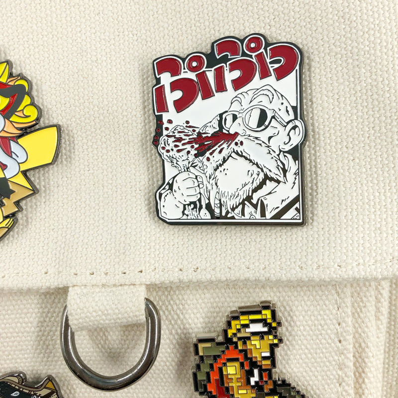 Master Roshi Nosebleed Funny Dragon Ball Pin