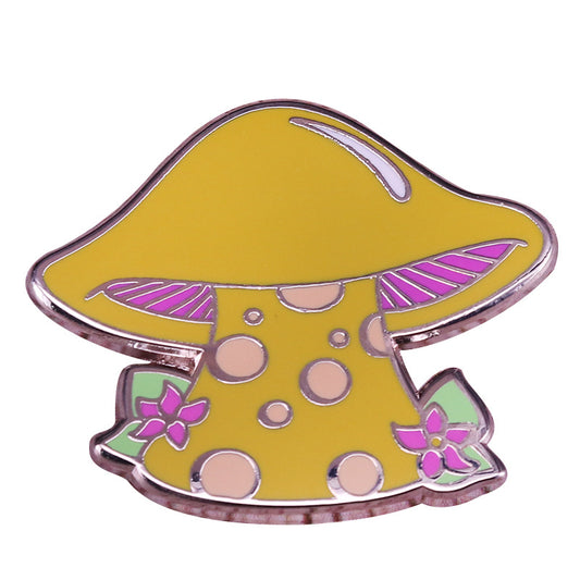 Yellow Mushroom Flower Plant Pin