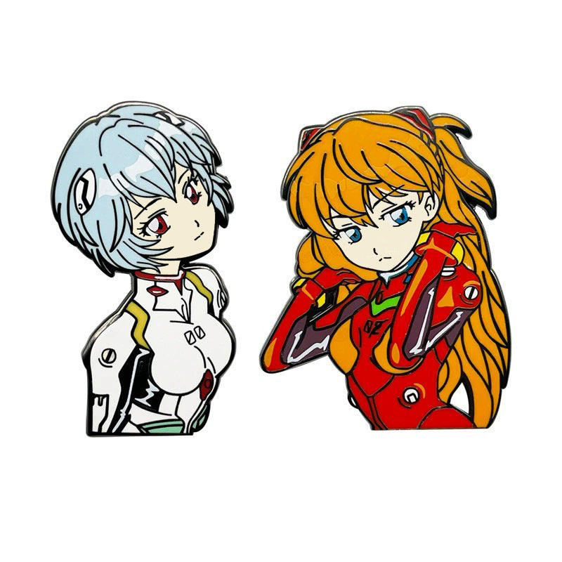Neon Genesis Evangelion Rei Ayanami and Asuka Pin