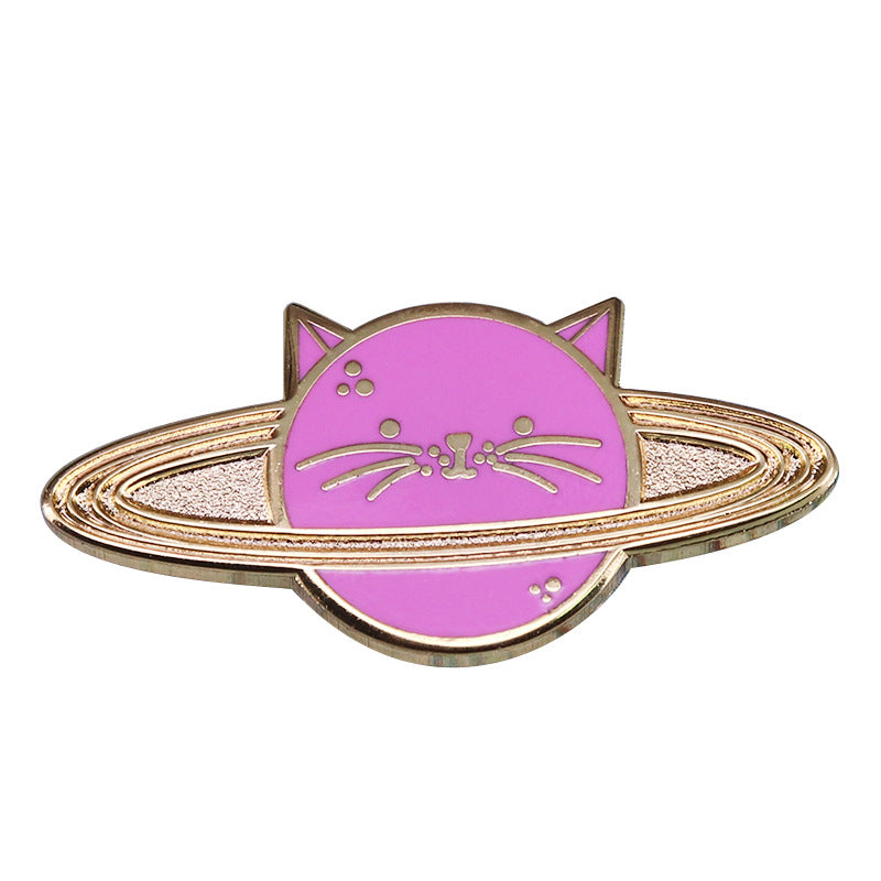 Space Planet Saturn Cat Pin