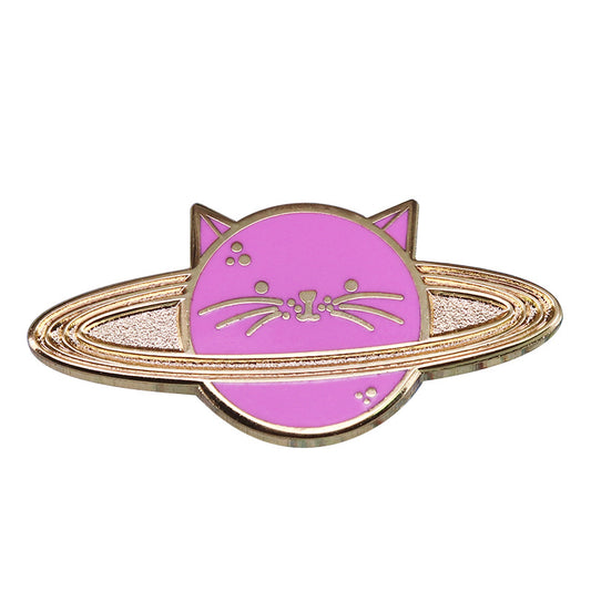 Space Planet Saturn Cat Pin