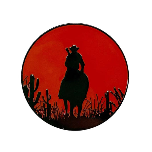Red Dead Redemption 2 Western Cowboy Silhouette Luminous Game Pin