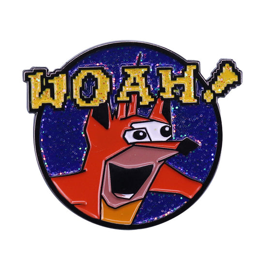 Crash Bandicoot Flash Button Pin