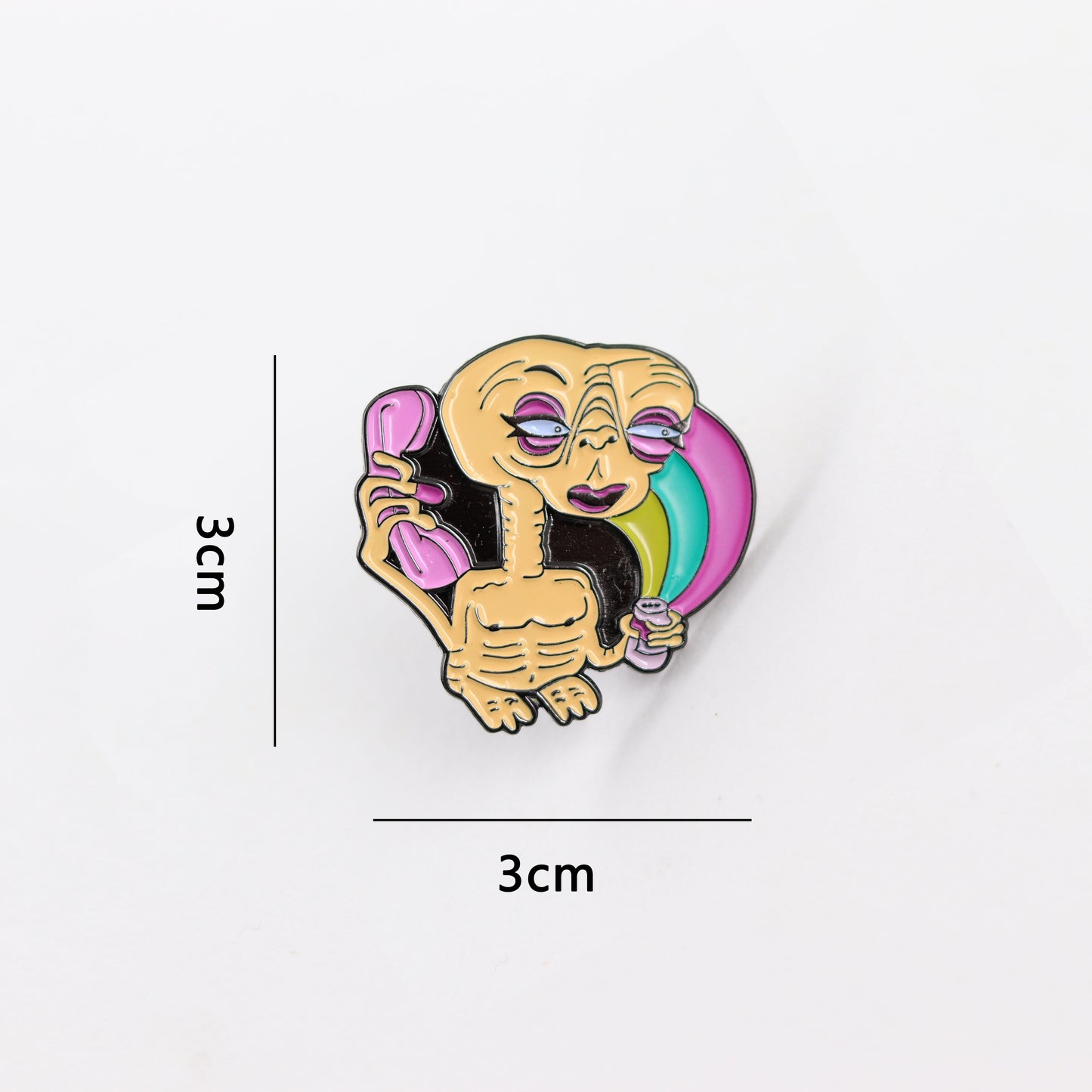 Human Skull Funny Alien Phone Call Pin