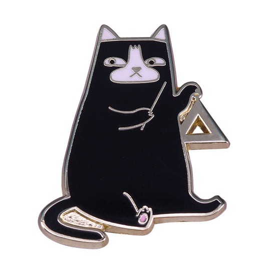 Funny Black Cat Percussion Pin