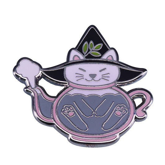 Wizard Cat Teapot Pin
