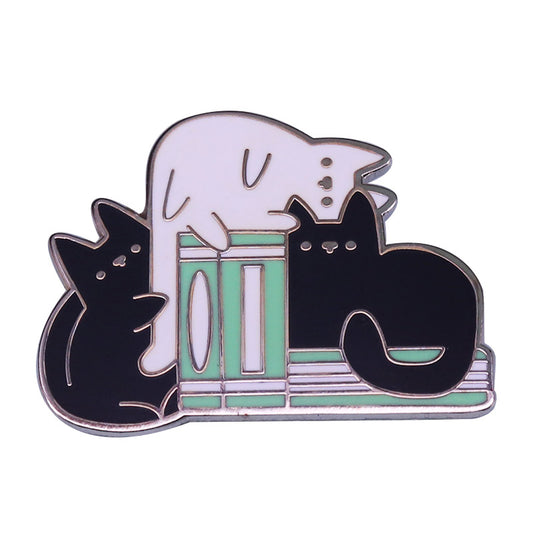Cats And Books Pin