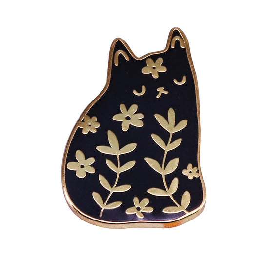 A Black Cat'S Christmas Pin