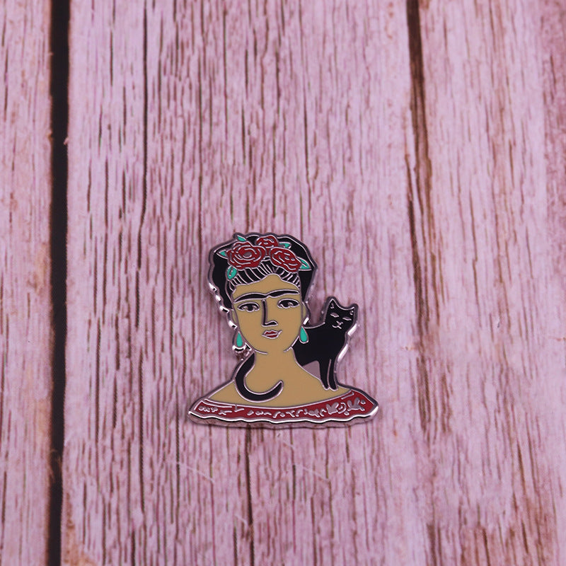 Frida And The Black Cat Pin