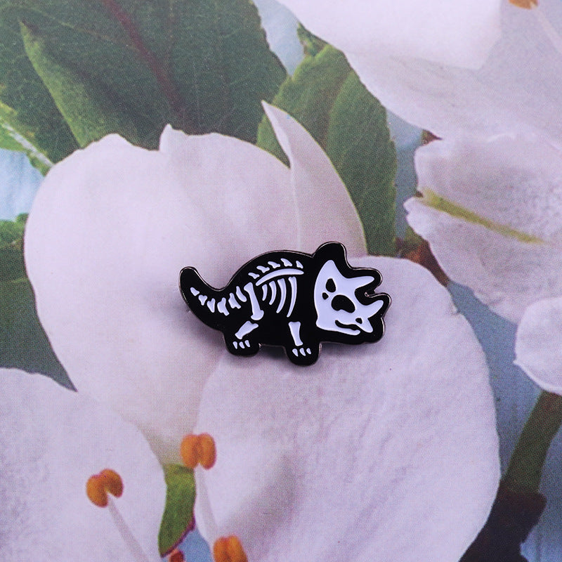 Triceratops Skeleton Art Pin