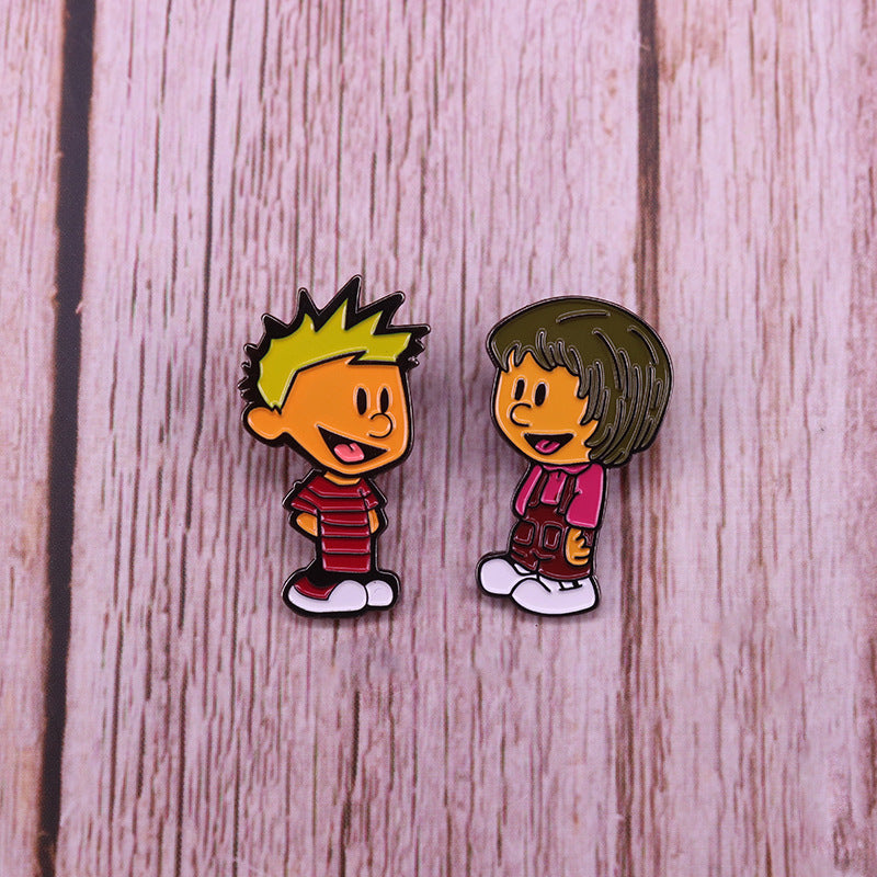 Nostalgic Comic Strip Calvin And Susie Pin