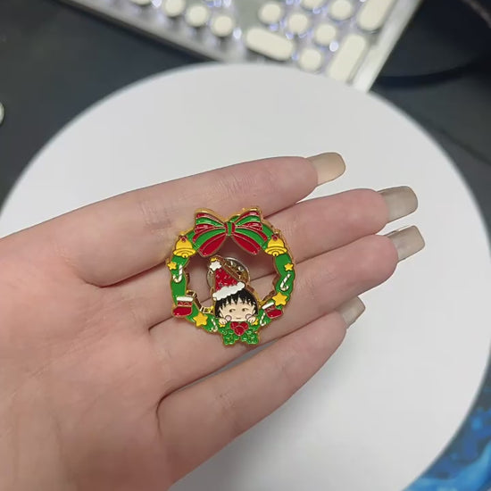 video of Chibi Maruko-chan Christmas Pin