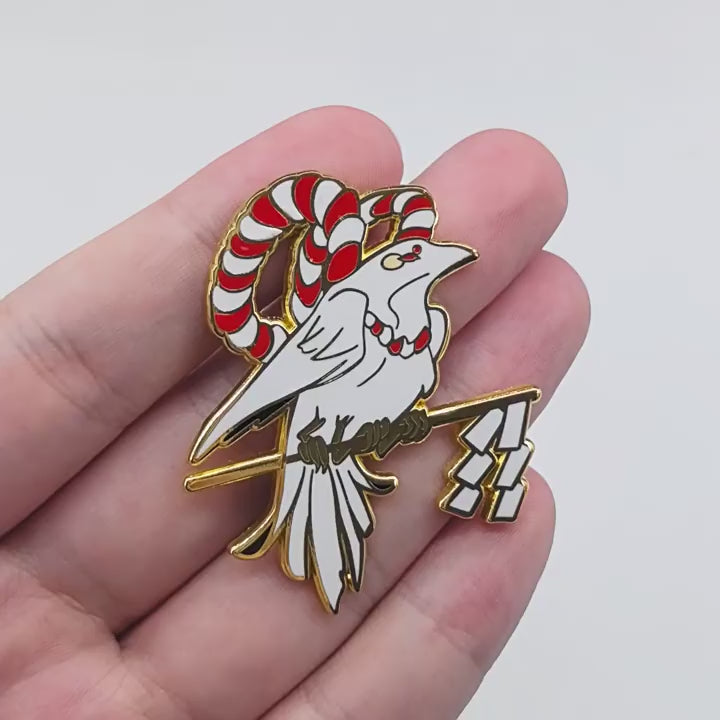 video of Mythical Crow Shinto Shrine Shimenawa Pin