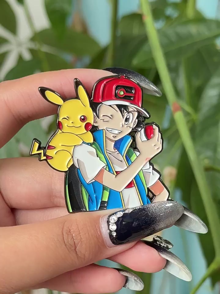video of Pokémon Ash & Pikachu Pin