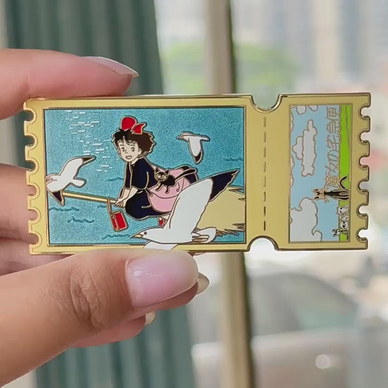 video of Kiki's Delivery Service Ticket Stub Pin