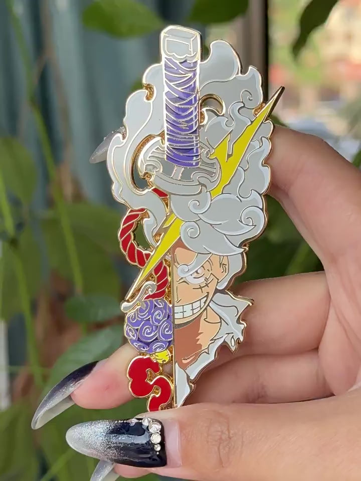 video of Gear 5 Luffy Japanese Anime Pin