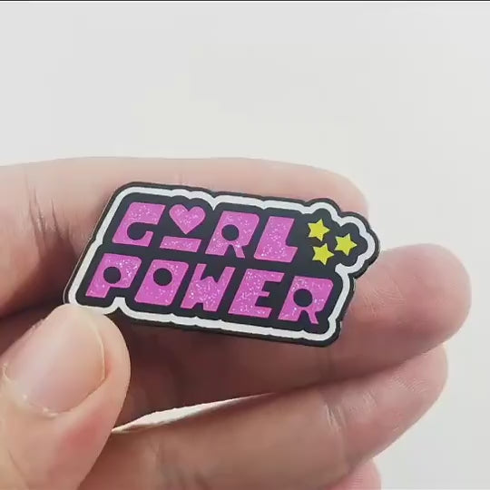 video of Girl Power Feminist European and American Text Letter Accessories Pin
