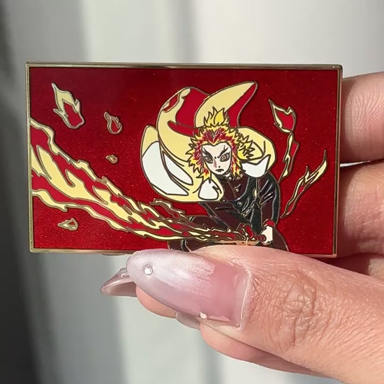 video of Demon Slayer: Kimetsu no Yaiba Tanjiro Rengoku Pin