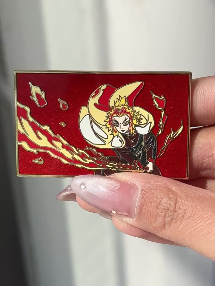 video of Demon Slayer: Kimetsu no Yaiba Tanjiro Rengoku Pin